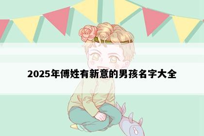 2025年傅姓有新意的男孩名字大全