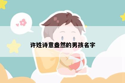 许姓诗意盎然的男孩名字