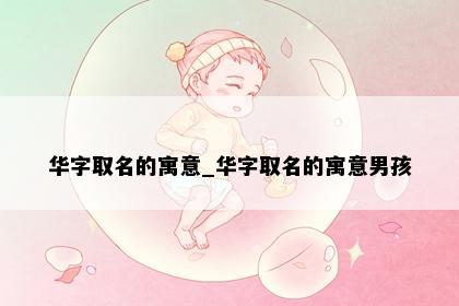 华字取名的寓意_华字取名的寓意男孩