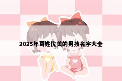 2025年葛姓优美的男孩名字大全