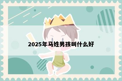 2025年马姓男孩叫什么好