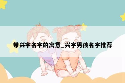 带兴字名字的寓意_兴字男孩名字推荐