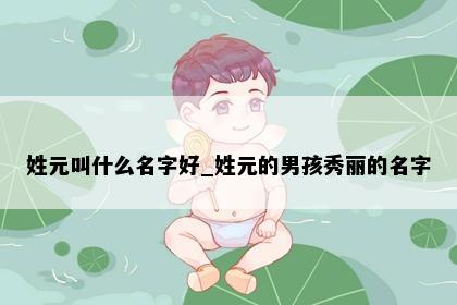姓元叫什么名字好_姓元的男孩秀丽的名字