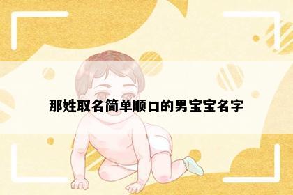 那姓取名简单顺口的男宝宝名字