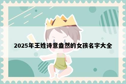 2025年王姓诗意盎然的女孩名字大全