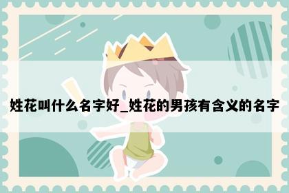 姓花叫什么名字好_姓花的男孩有含义的名字