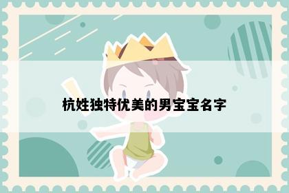 杭姓独特优美的男宝宝名字