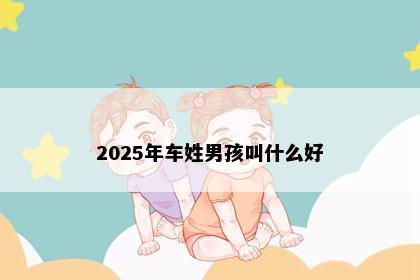 2025年车姓男孩叫什么好