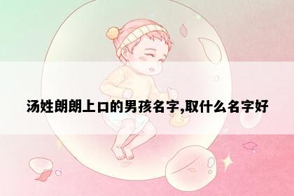汤姓朗朗上口的男孩名字,取什么名字好