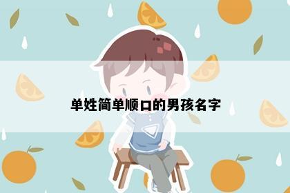 单姓简单顺口的男孩名字