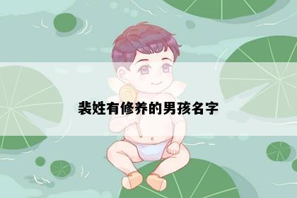 裴姓有修养的男孩名字