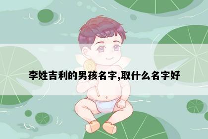 李姓吉利的男孩名字,取什么名字好