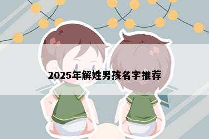 2025年解姓男孩名字推荐