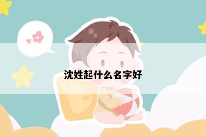 沈姓起什么名字好