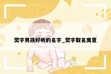 樊字男孩好听的名字_樊字取名寓意