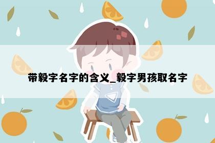带毅字名字的含义_毅字男孩取名字