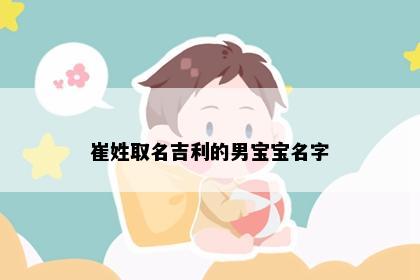 崔姓取名吉利的男宝宝名字