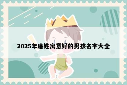 2025年廉姓寓意好的男孩名字大全