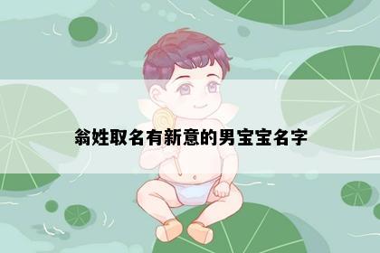 翁姓取名有新意的男宝宝名字