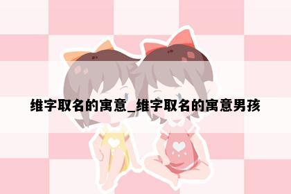 维字取名的寓意_维字取名的寓意男孩