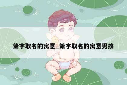 箫字取名的寓意_箫字取名的寓意男孩