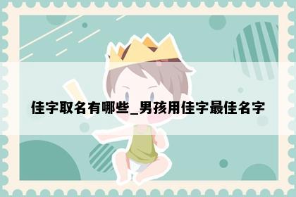 佳字取名有哪些_男孩用佳字最佳名字