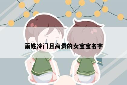 萧姓冷门且高贵的女宝宝名字