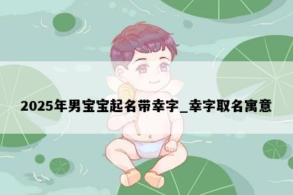 2025年男宝宝起名带幸字_幸字取名寓意