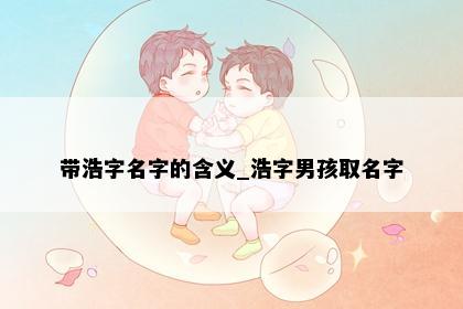 带浩字名字的含义_浩字男孩取名字