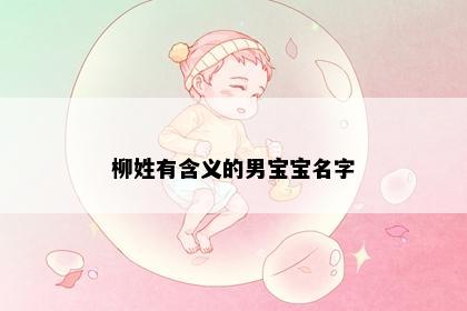 柳姓有含义的男宝宝名字