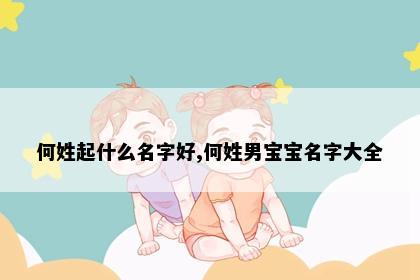 何姓起什么名字好,何姓男宝宝名字大全