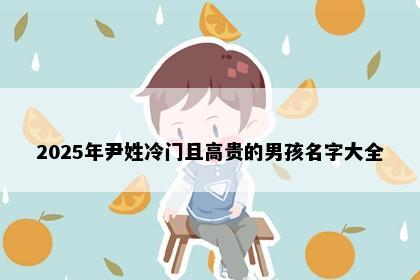 2025年尹姓冷门且高贵的男孩名字大全