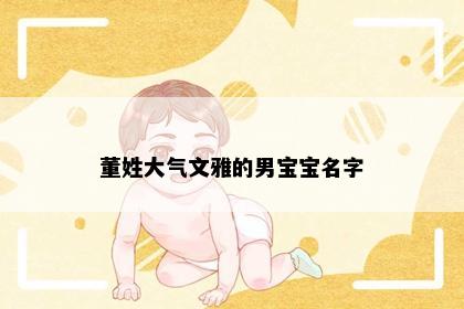 董姓大气文雅的男宝宝名字