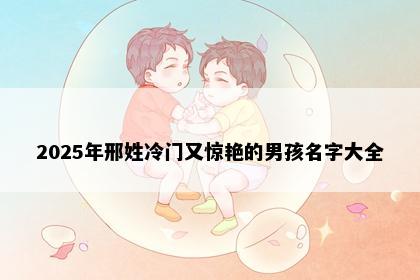 2025年邢姓冷门又惊艳的男孩名字大全
