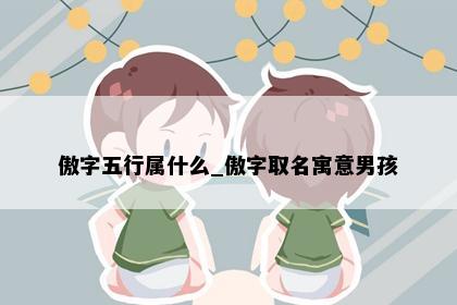 傲字五行属什么_傲字取名寓意男孩