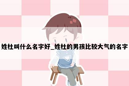 姓杜叫什么名字好_姓杜的男孩比较大气的名字
