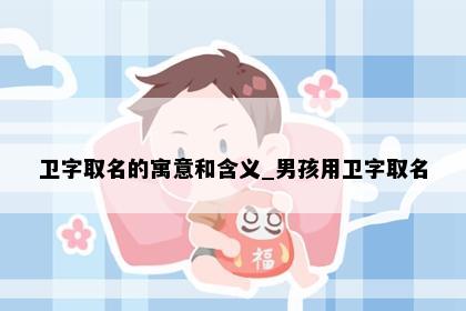 卫字取名的寓意和含义_男孩用卫字取名