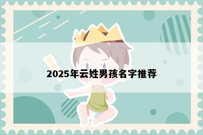 2025年云姓男孩名字推荐