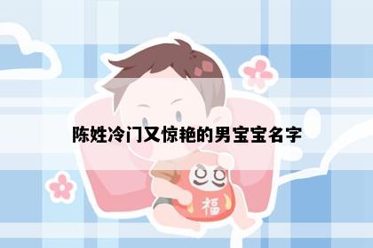 陈姓冷门又惊艳的男宝宝名字