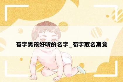 荀字男孩好听的名字_荀字取名寓意