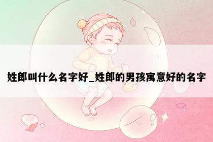 姓郎叫什么名字好_姓郎的男孩寓意好的名字