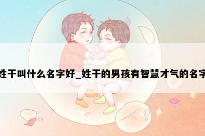 姓干叫什么名字好_姓干的男孩有智慧才气的名字