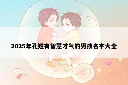 2025年孔姓有智慧才气的男孩名字大全