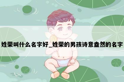 姓荣叫什么名字好_姓荣的男孩诗意盎然的名字
