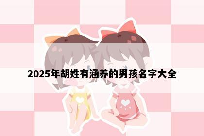 2025年胡姓有涵养的男孩名字大全