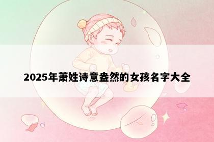 2025年萧姓诗意盎然的女孩名字大全