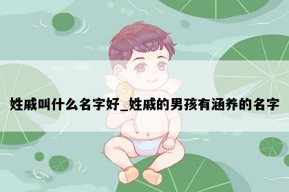姓戚叫什么名字好_姓戚的男孩有涵养的名字