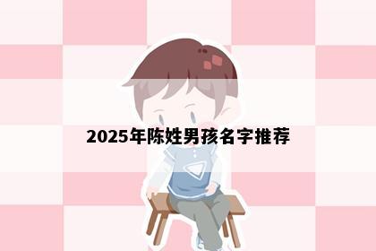 2025年陈姓男孩名字推荐
