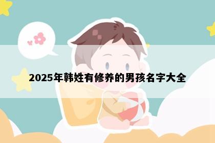 2025年韩姓有修养的男孩名字大全